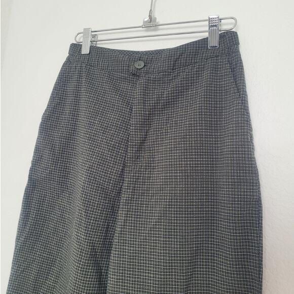 John Galt Plaid Wide Leg Trouser Pants Size S Dark Green Preppy Academia - Picture 3 of 9